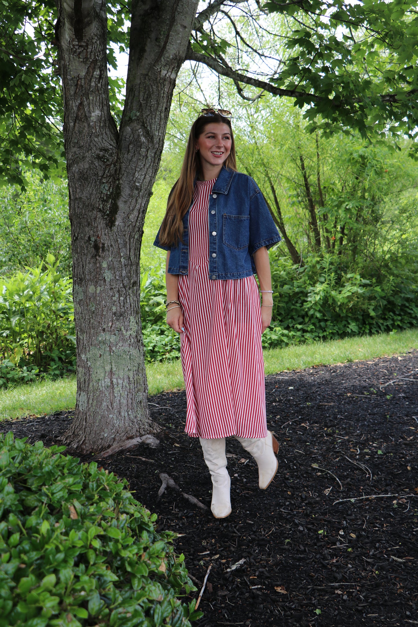 The Out West Cropped Denim Top