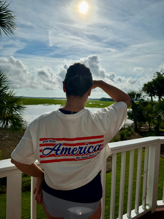 Oversized Organic Cotton Drop Shoulder Boxy Crop Graphic Tee