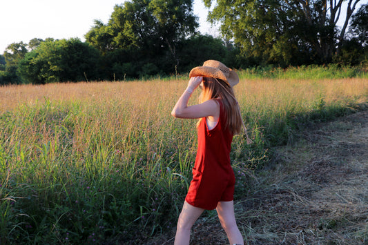 Sammy Sleeveless Button Front Waffle Romper