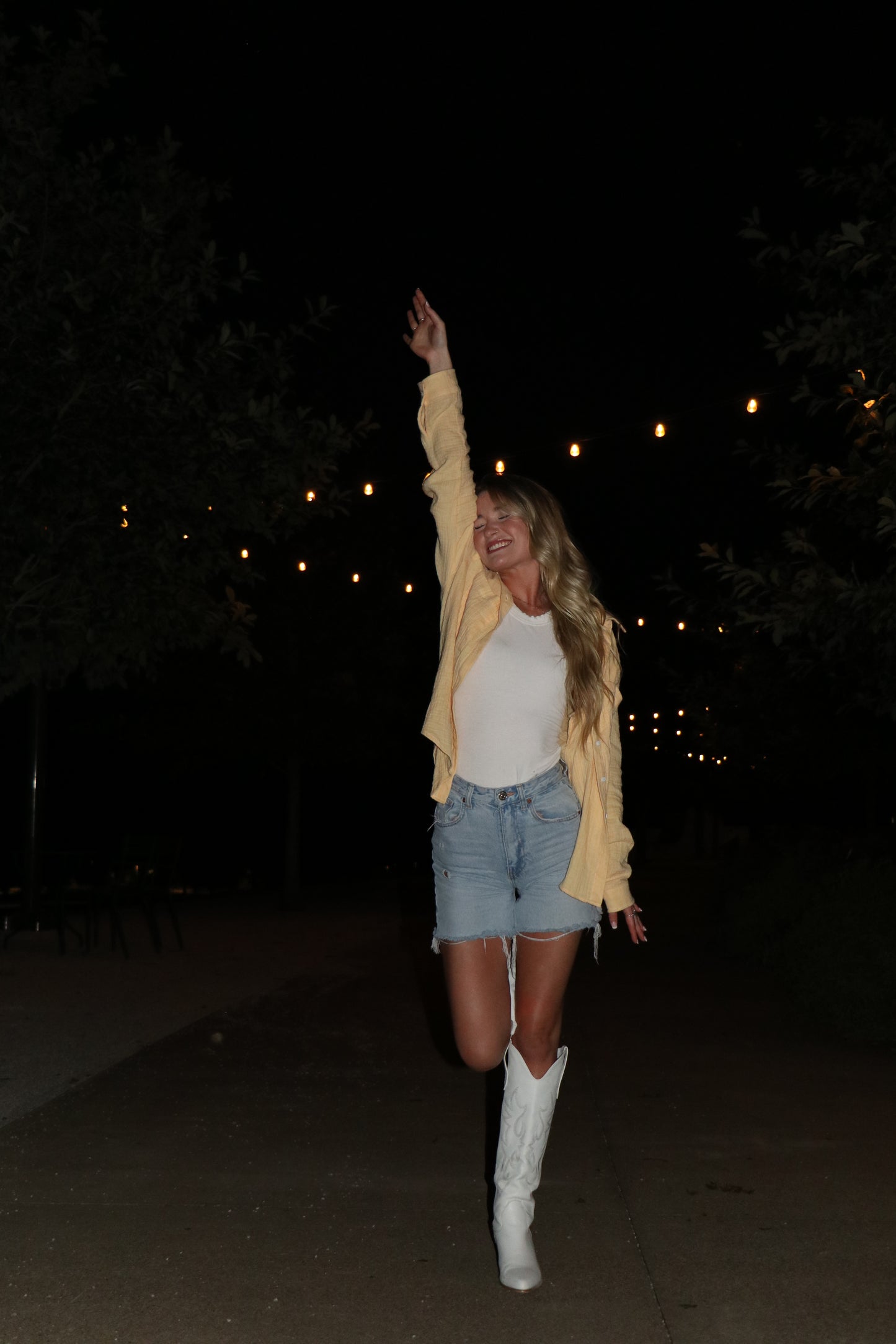 Beach Banana Cotton Gauze Button Up Long Sleeve Top