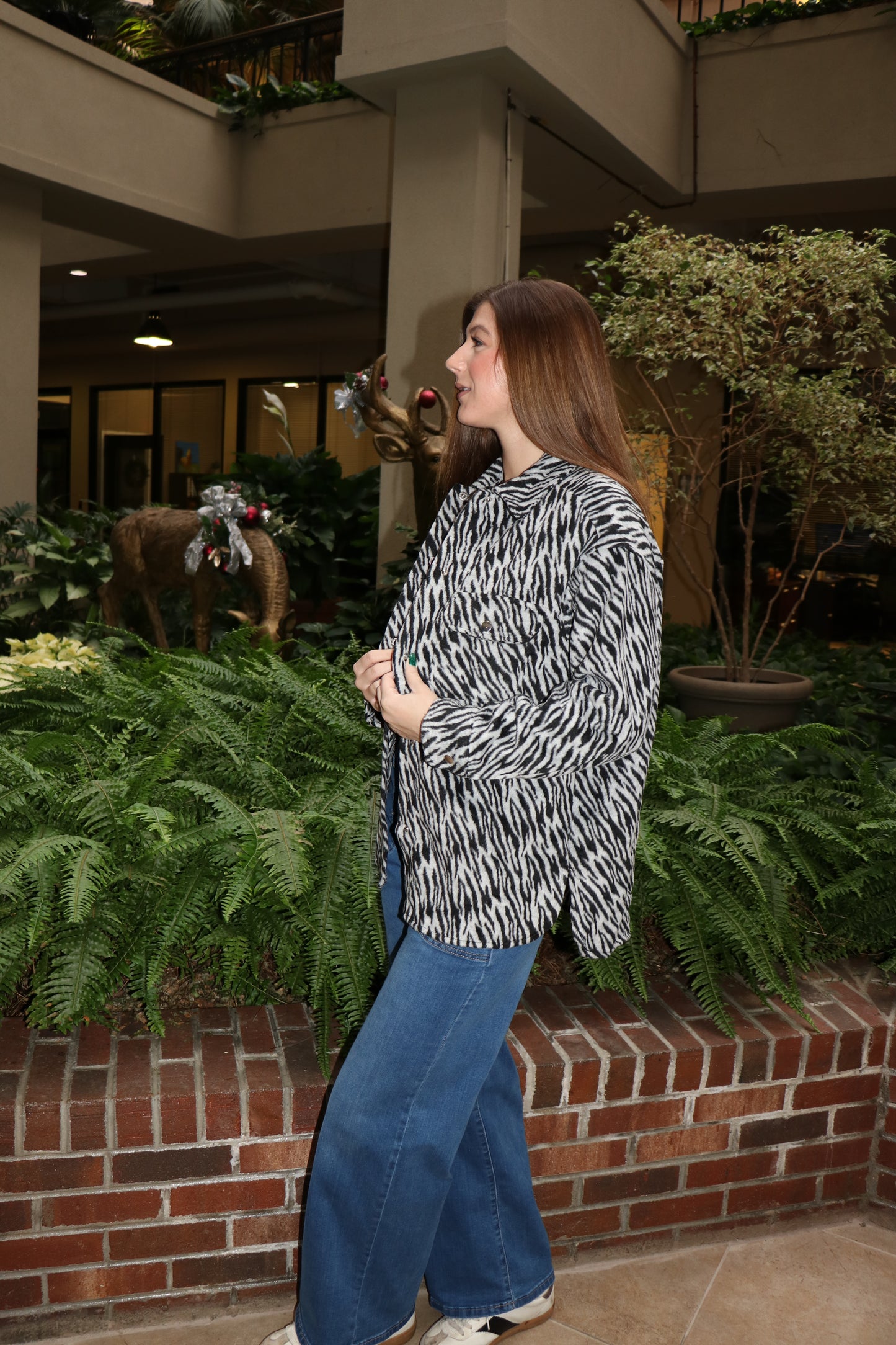 Zebra Pattern Oversized Shacket