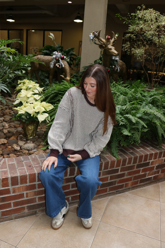 Oversized Waffle Knit Casual Top