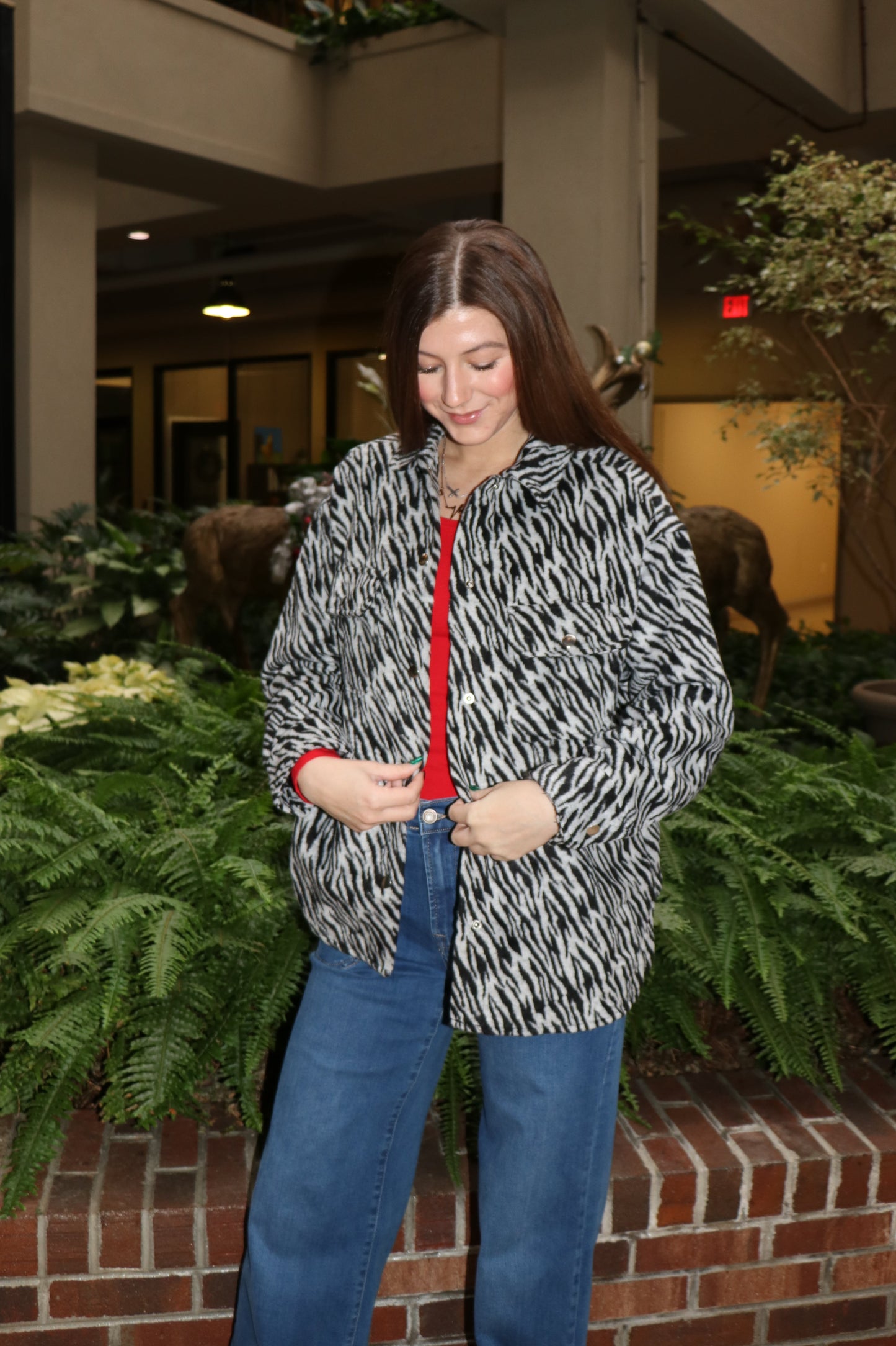 Zebra Pattern Oversized Shacket