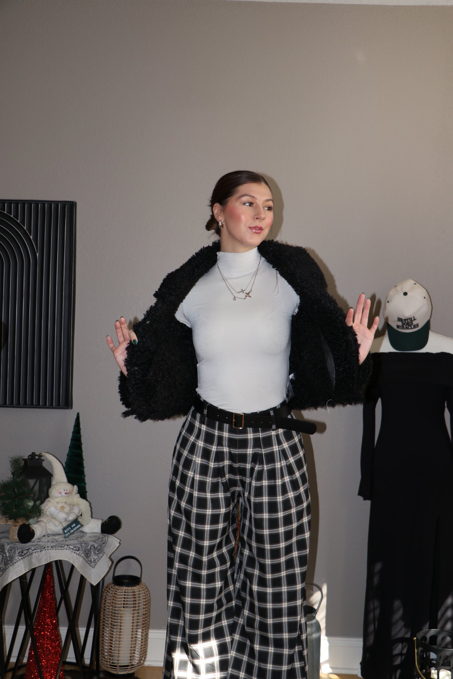 Inside Fur Detail Penny Lane Suede Short Jacket