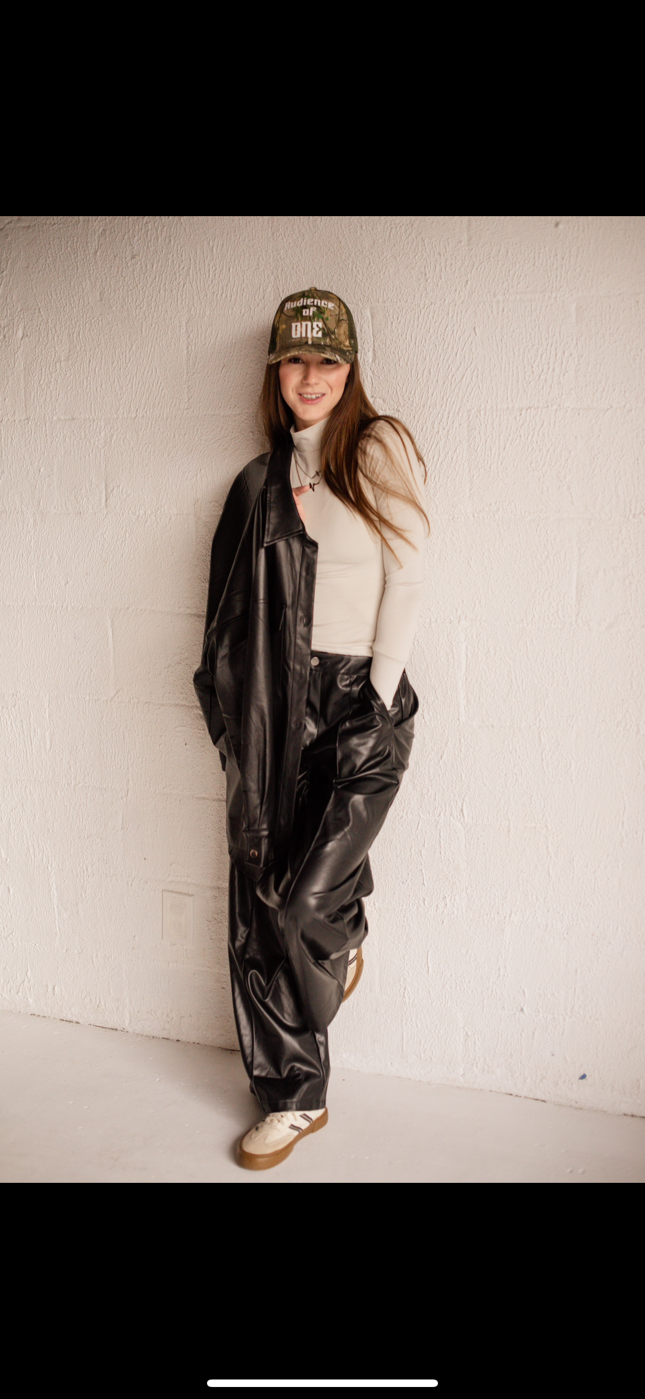 Vegan Leather Wide Leg Elastic Back Pants