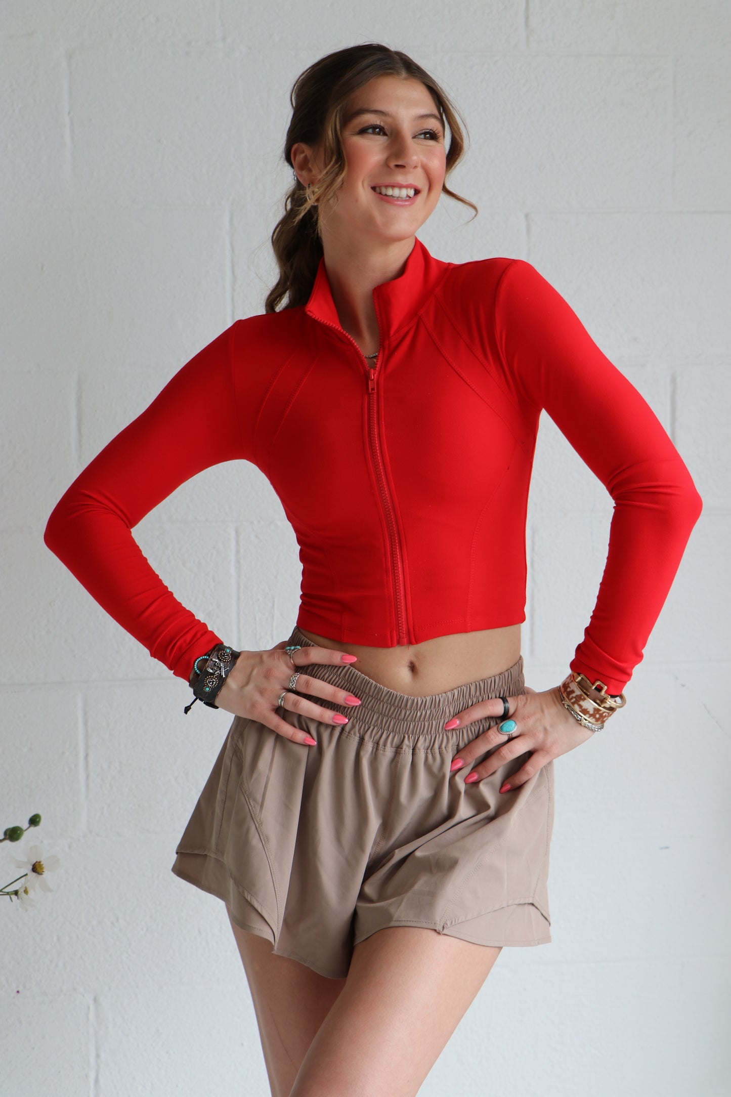 Long Sleeve Mock Neck Zip-Up Workout Jacket
