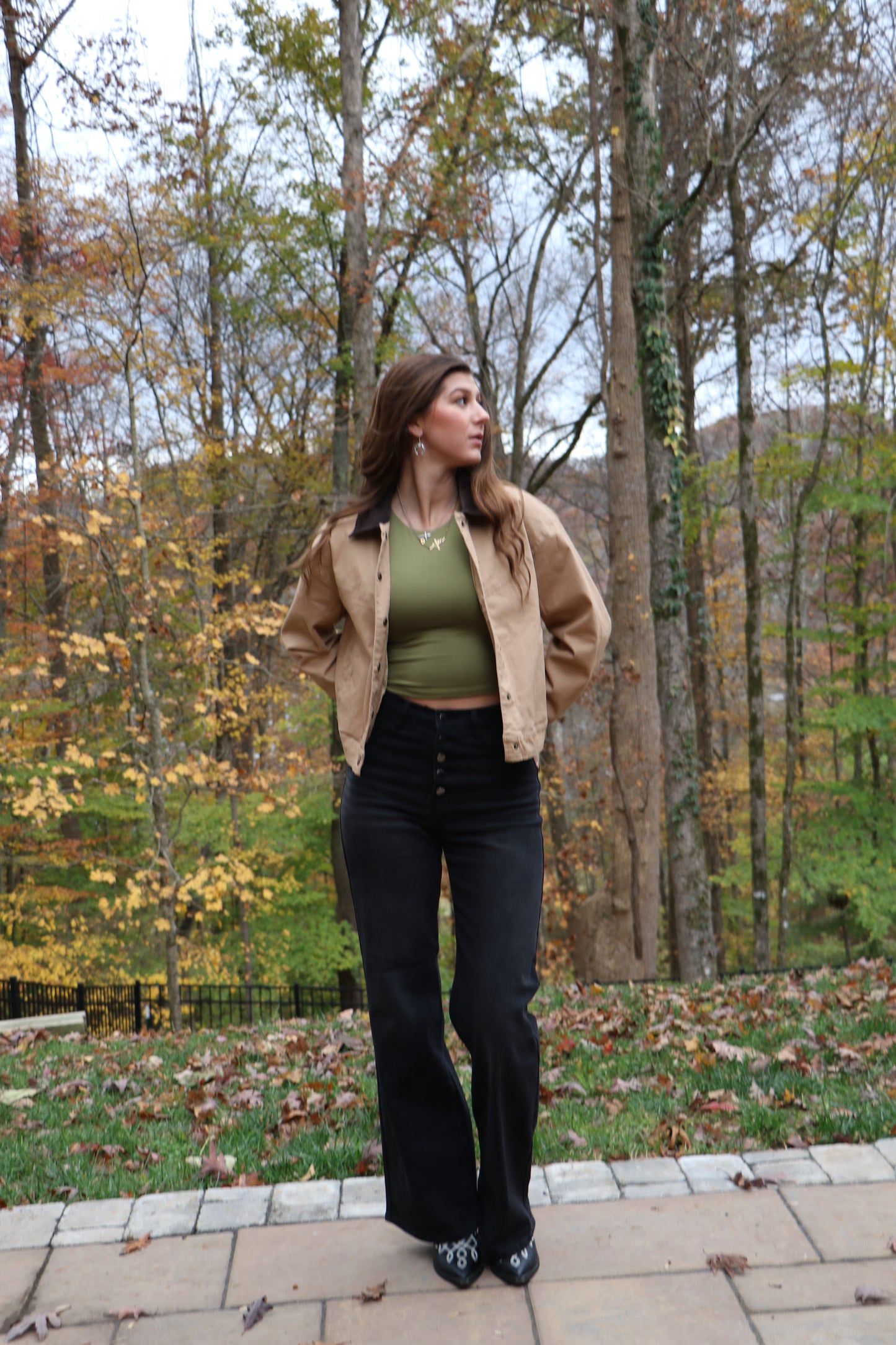 Everyday Black High-Waist Button Up Wide Leg Jeans