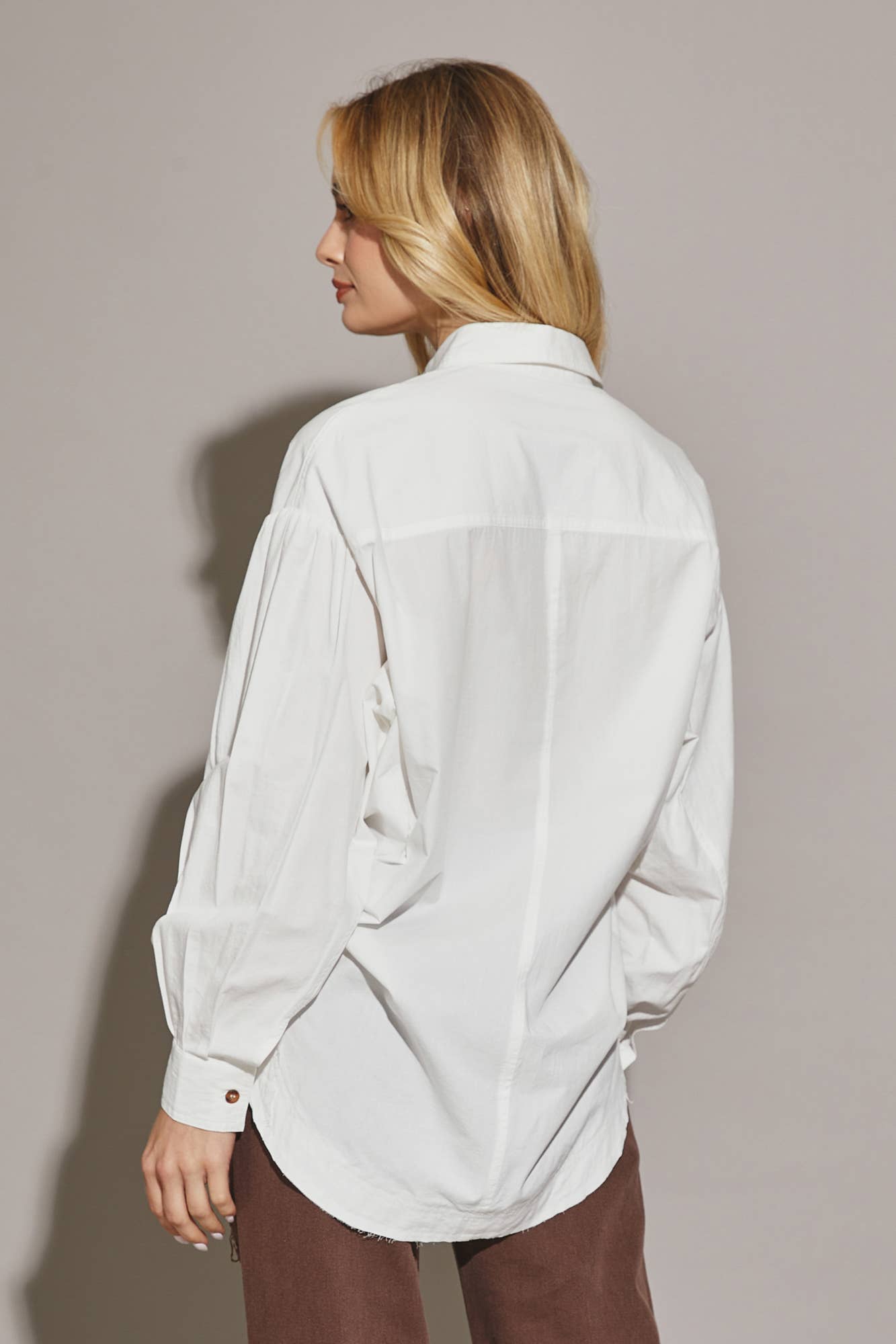 CUT EDGE OVERSIZED SHIRT TOP