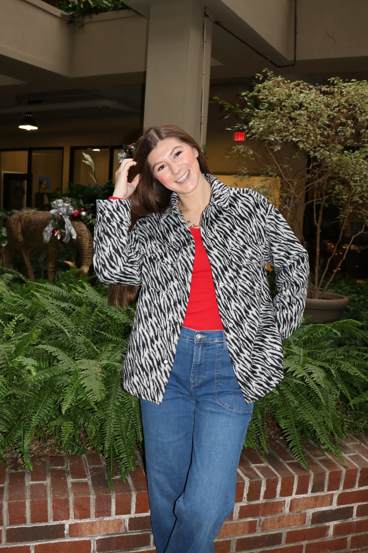 Zebra Pattern Oversized Shacket