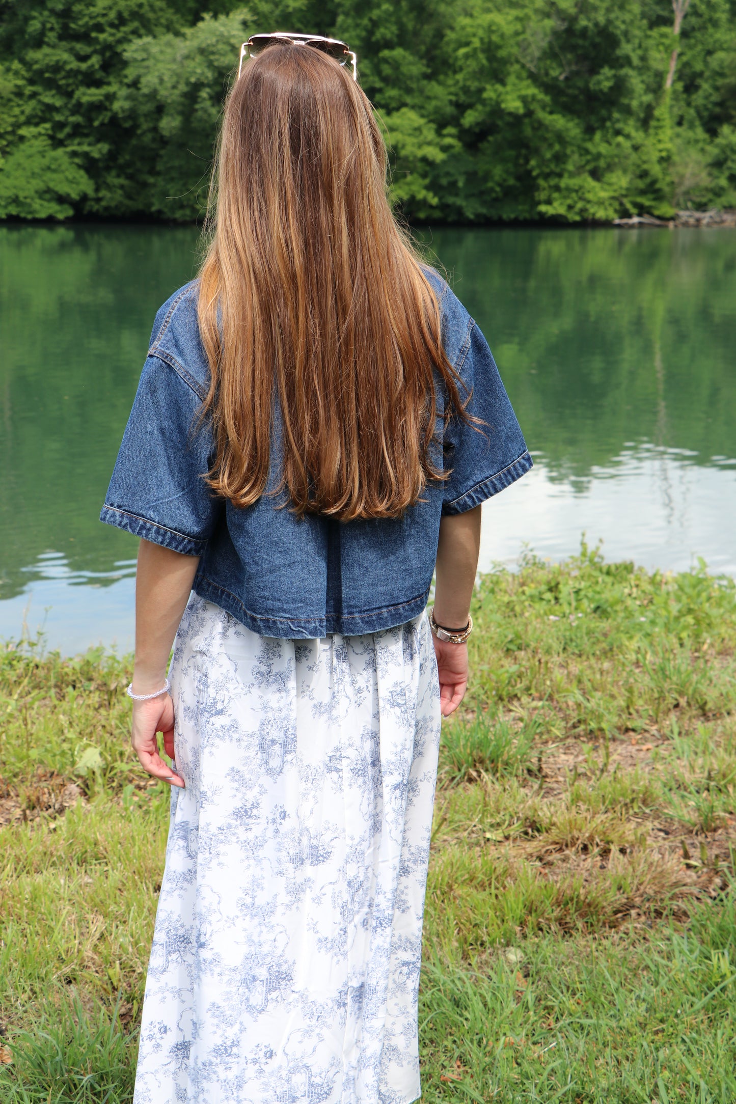The Out West Cropped Denim Top