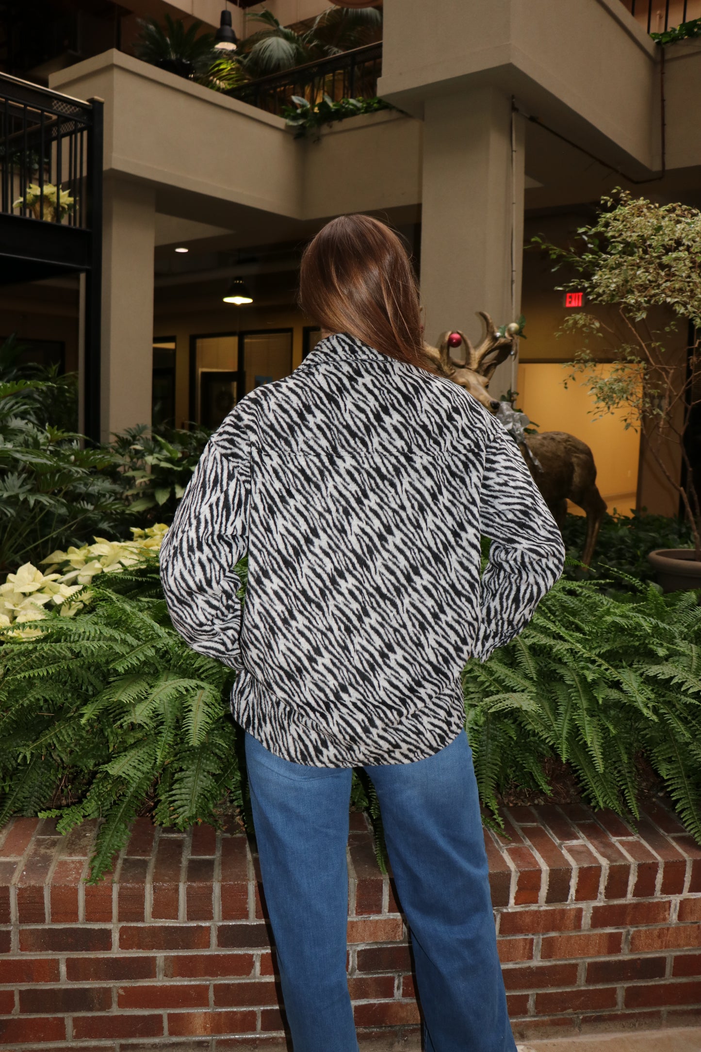 Zebra Pattern Oversized Shacket