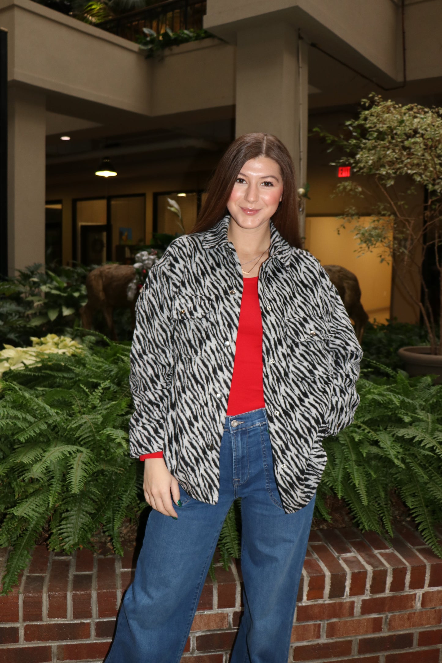 Zebra Pattern Oversized Shacket