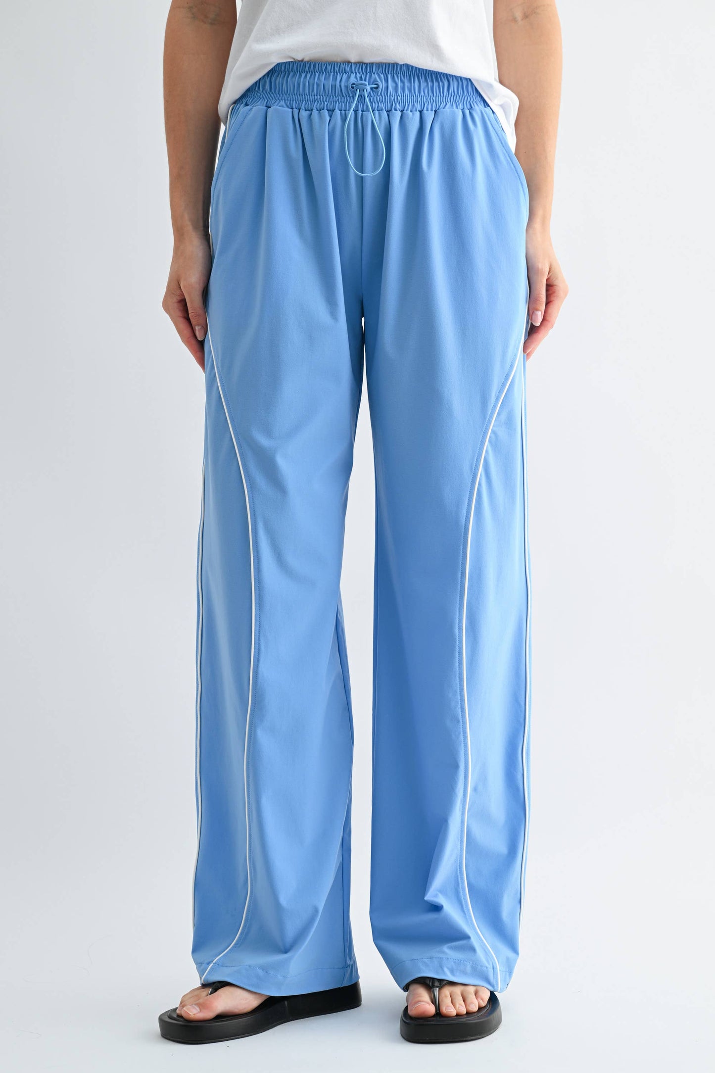 Off-Duty On-The-Go Track Pants | Wide Leg Nylon Pant