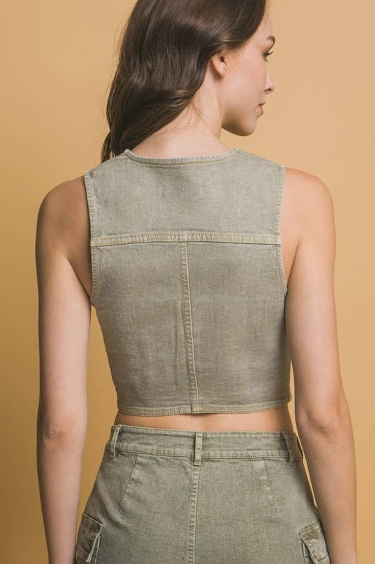 Sleeveless Denim Vest