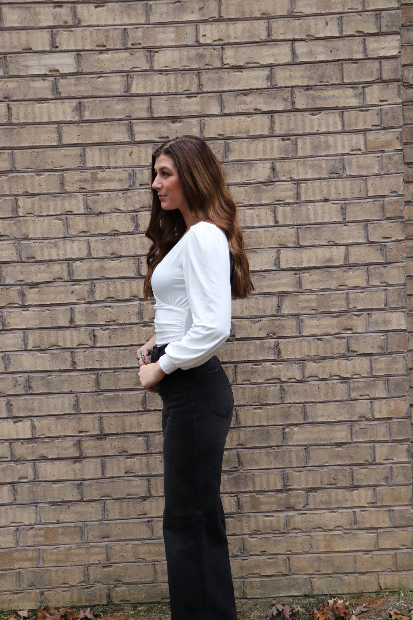 Everyday Black High-Waist Button Up Wide Leg Jeans