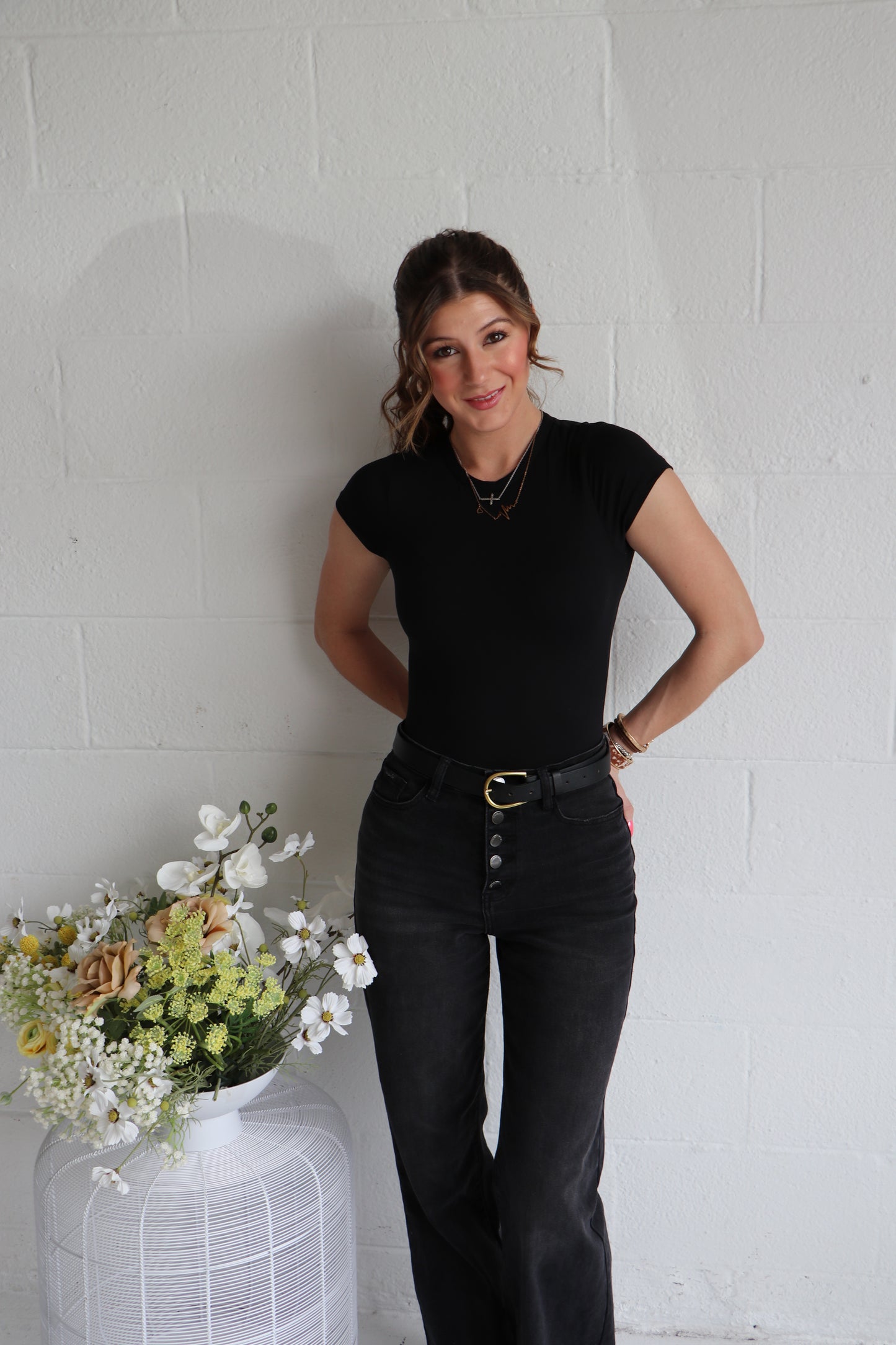 Short Sleeve Crew Neck Bodysuit