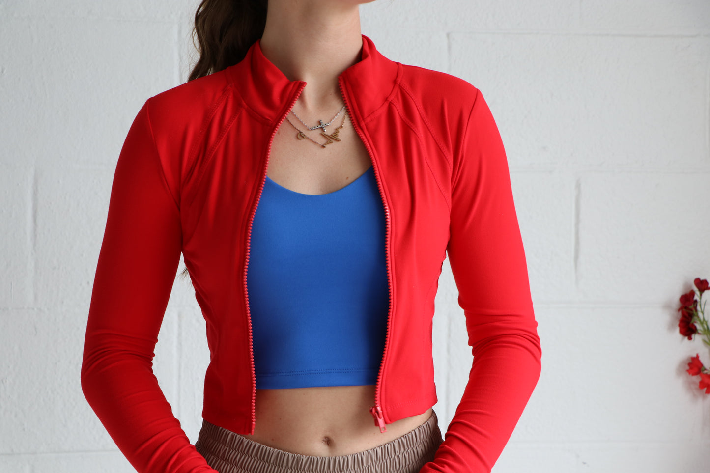 Long Sleeve Mock Neck Zip-Up Workout Jacket