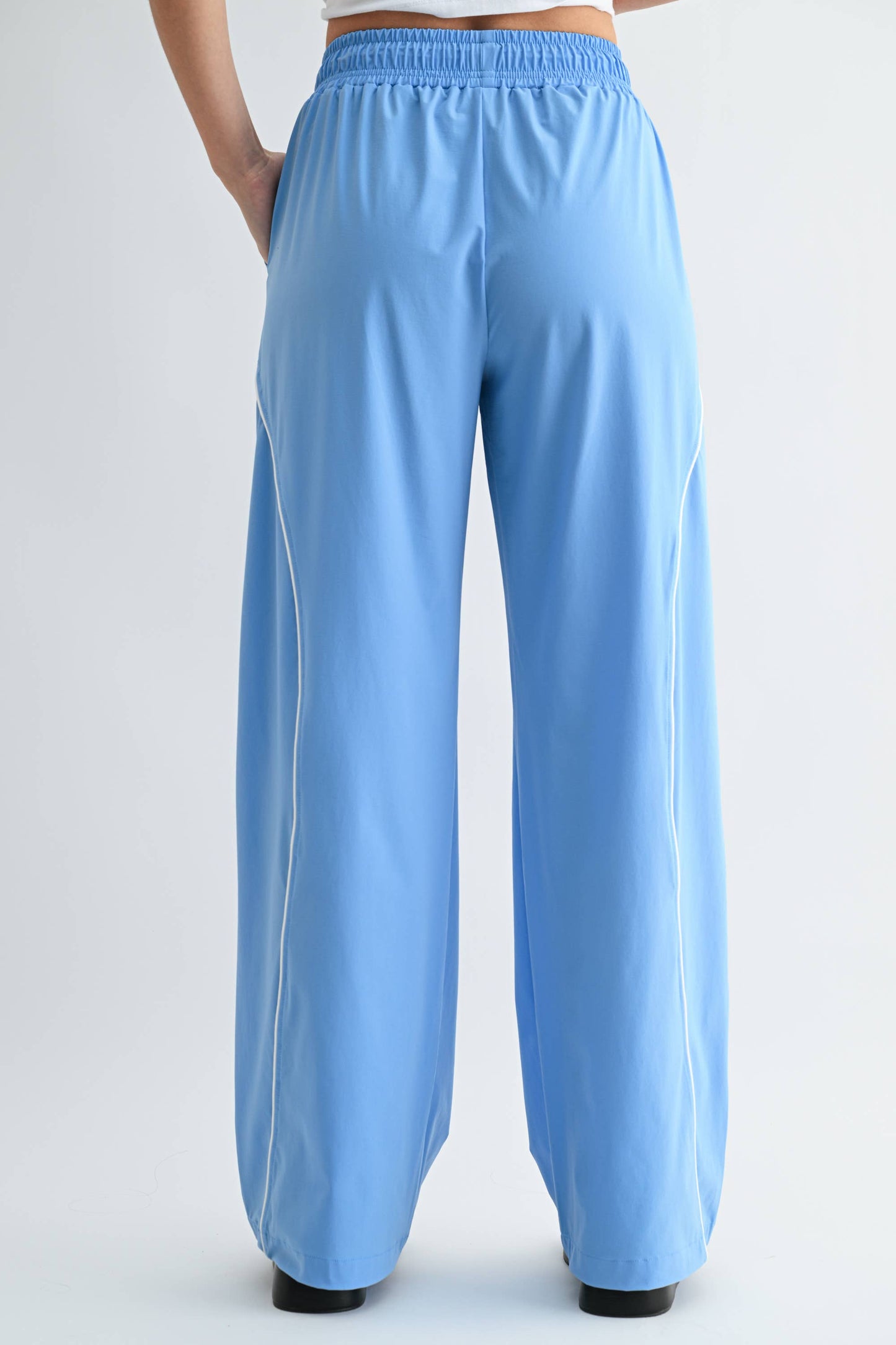 Off-Duty On-The-Go Track Pants | Wide Leg Nylon Pant
