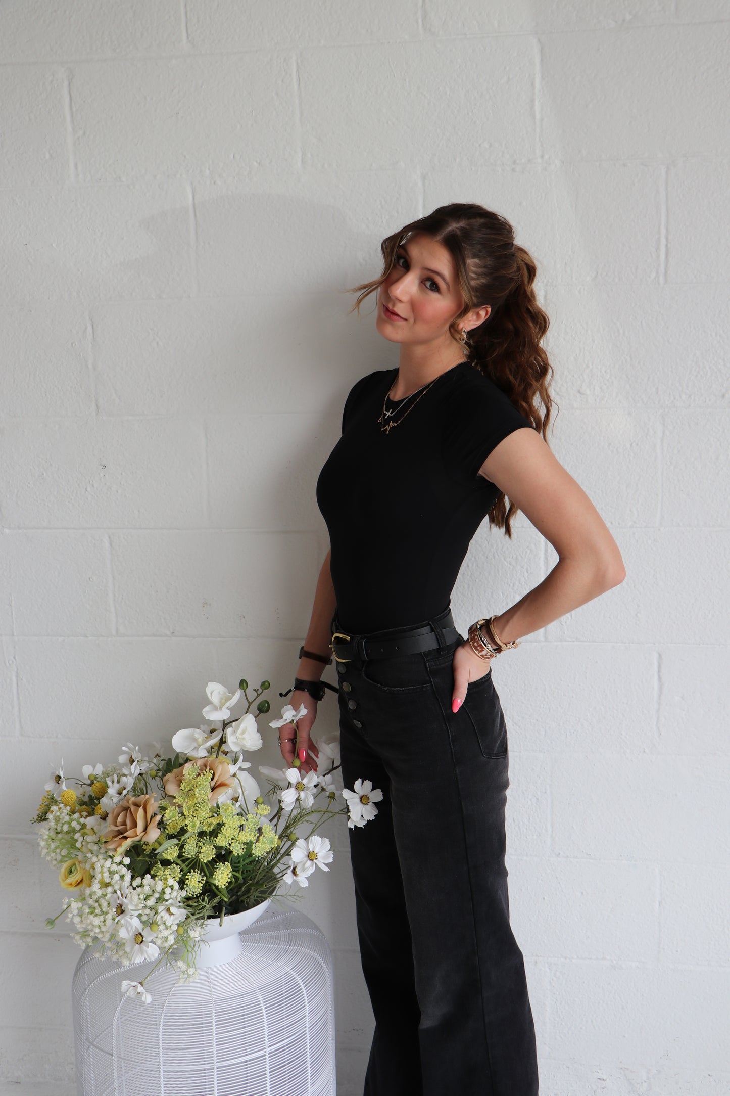 Short Sleeve Crew Neck Bodysuit