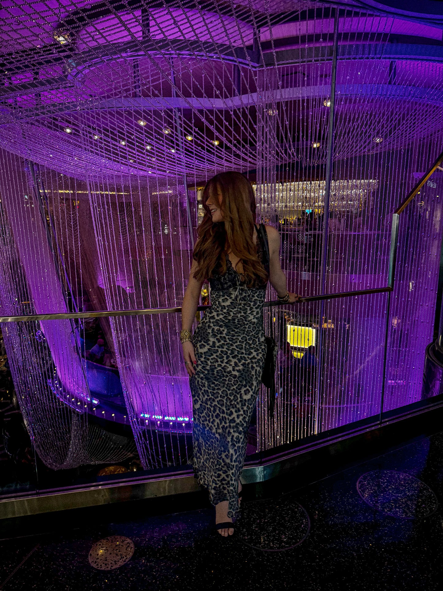 Lace-Trimmed Leopard Print Slip Dress