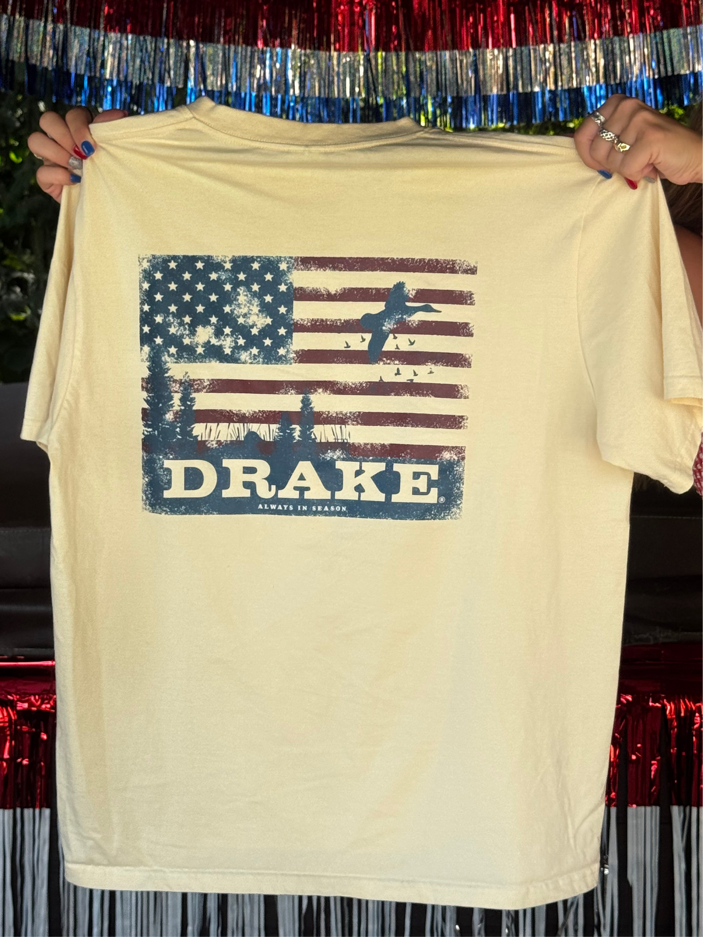 American Flag Duck Drake Graphic Tee