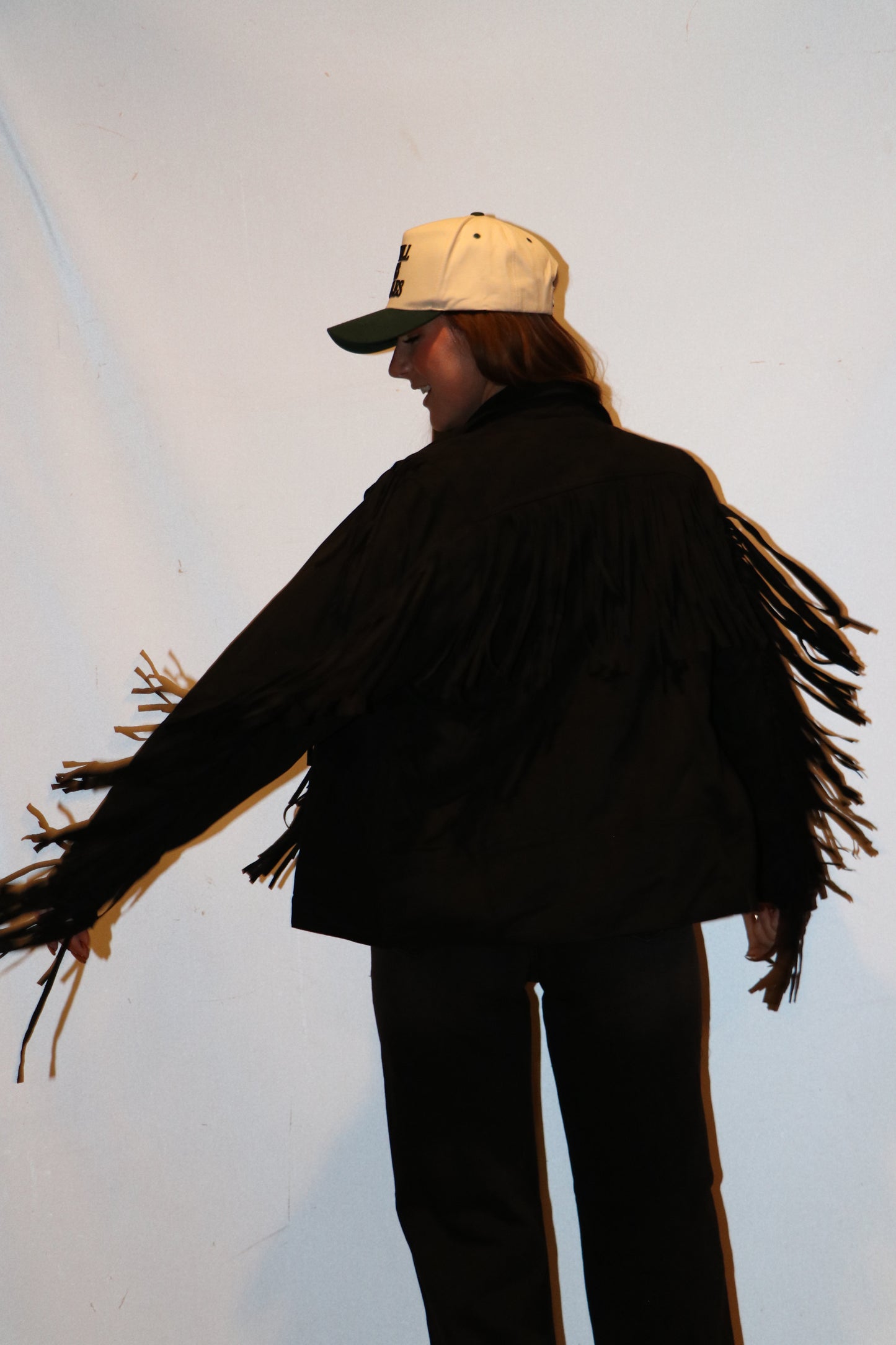 Suede Fringe Snap Button Jacket