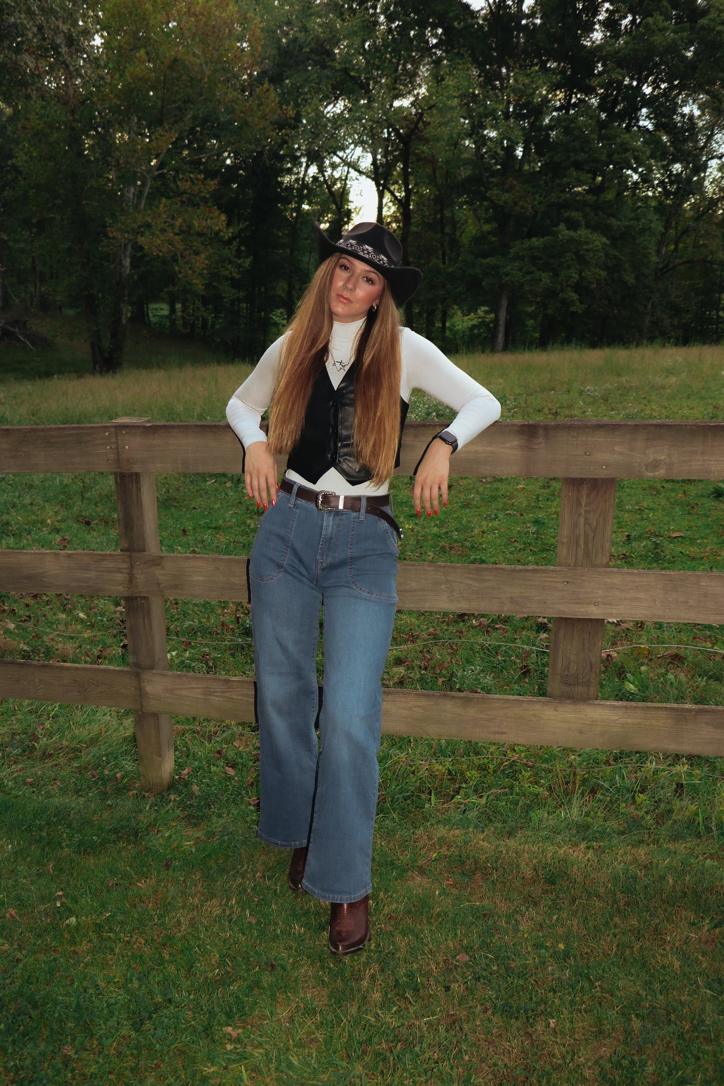 Faux Leather SleevelessButton Up Vest