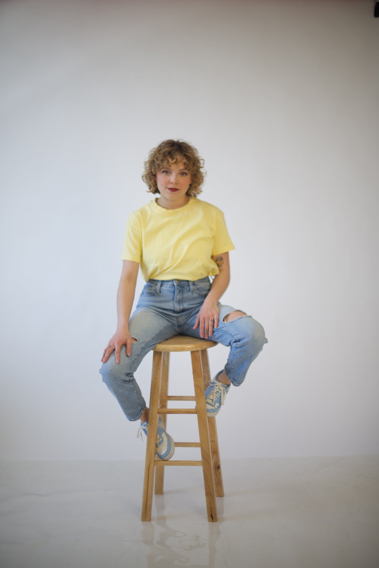 Sunshine Yellow Cotton T-Shirt | Women’s Basic Round Neck Tee | Soft Everyday Shirt