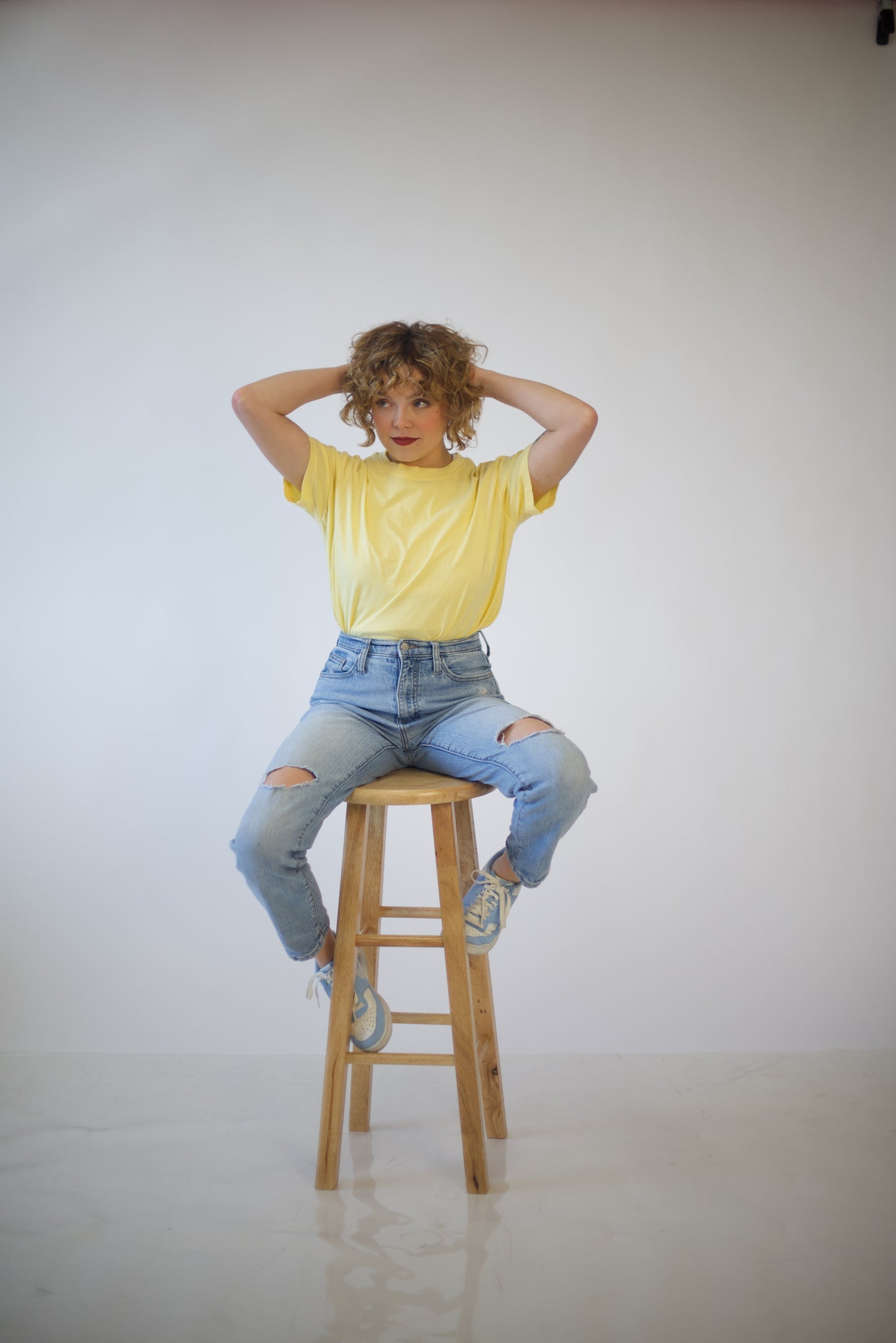 Sunshine Yellow Cotton T-Shirt | Women’s Basic Round Neck Tee | Soft Everyday Shirt