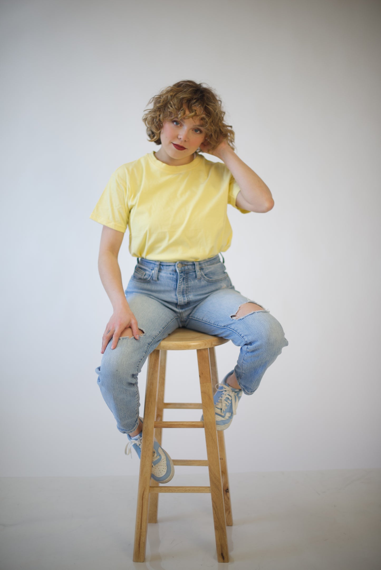 Sunshine Yellow Cotton T-Shirt | Women’s Basic Round Neck Tee | Soft Everyday Shirt