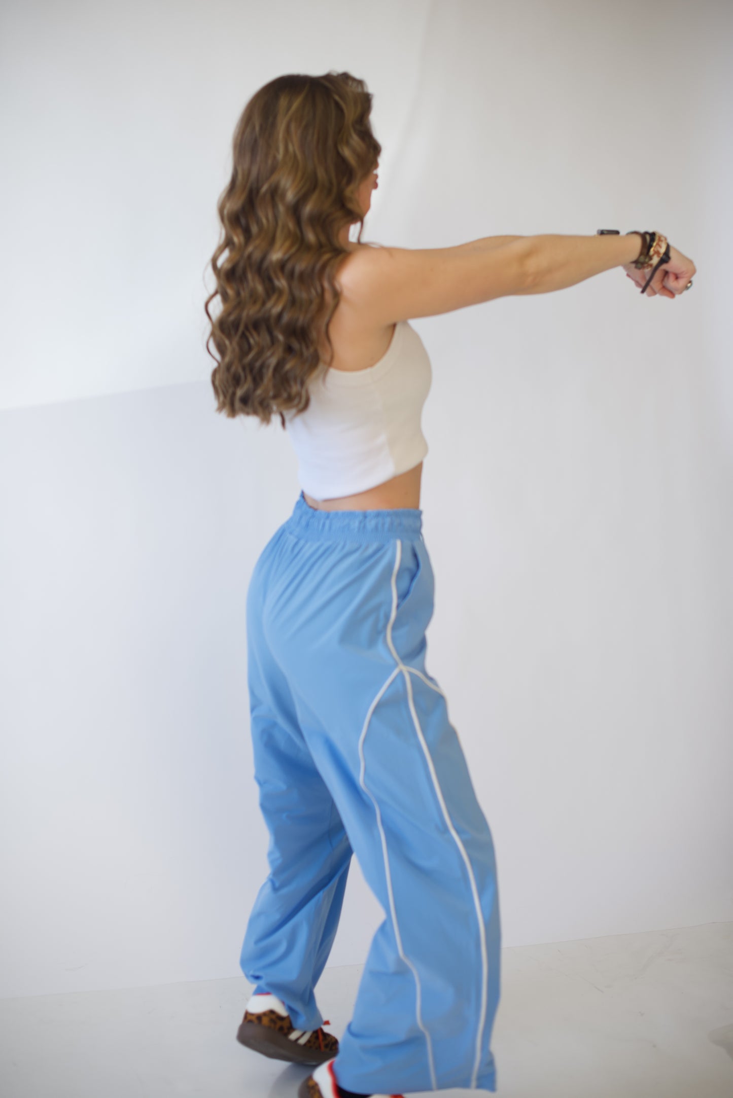 Off-Duty On-The-Go Track Pants | Wide Leg Nylon Pant