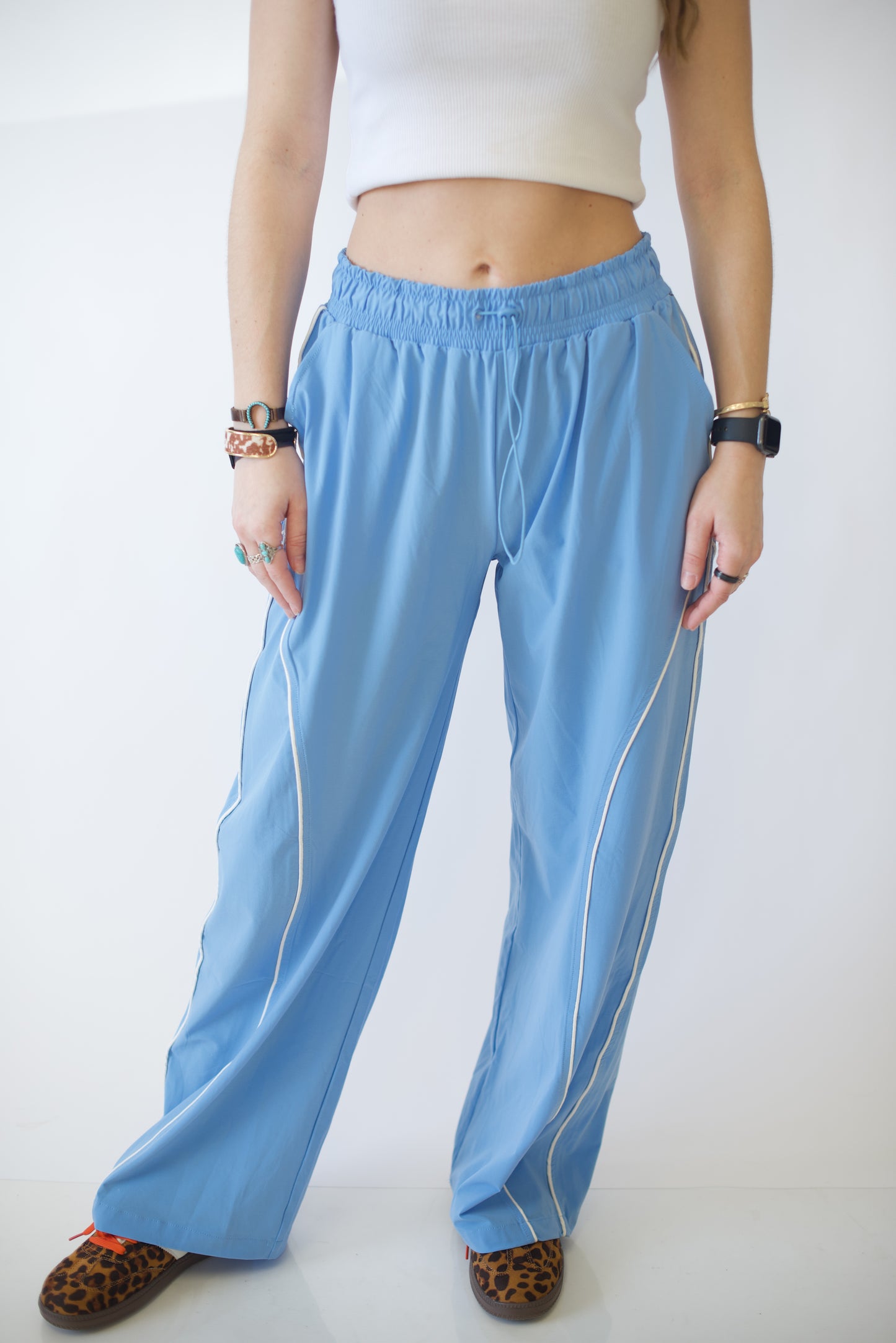 Off-Duty On-The-Go Track Pants | Wide Leg Nylon Pant
