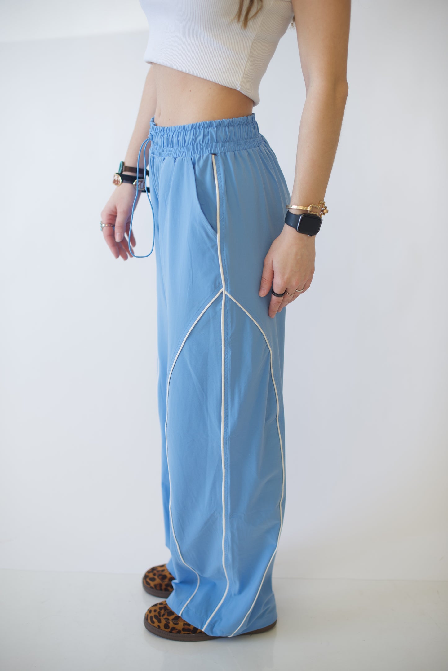 Off-Duty On-The-Go Track Pants | Wide Leg Nylon Pant