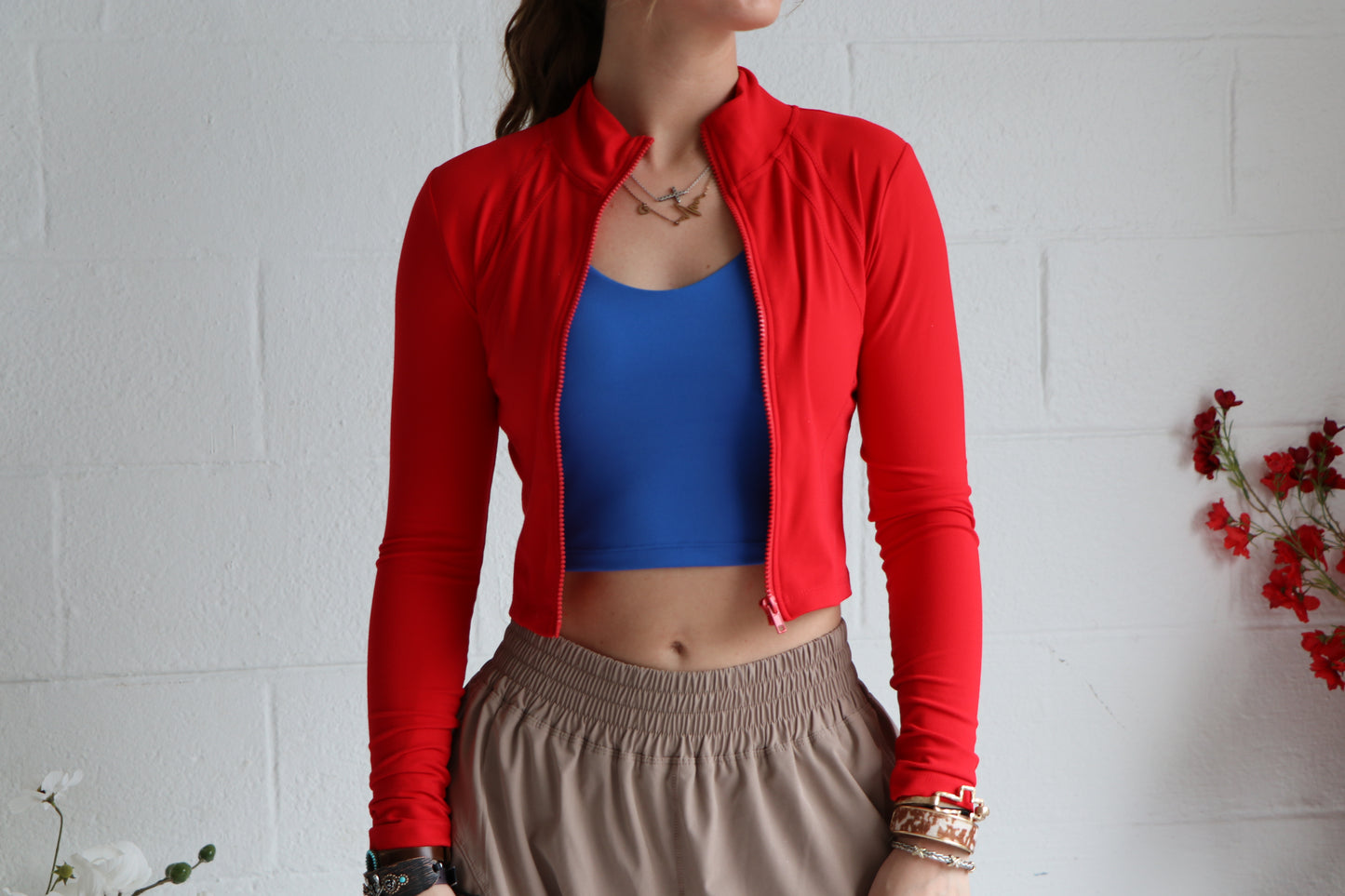 Long Sleeve Mock Neck Zip-Up Workout Jacket