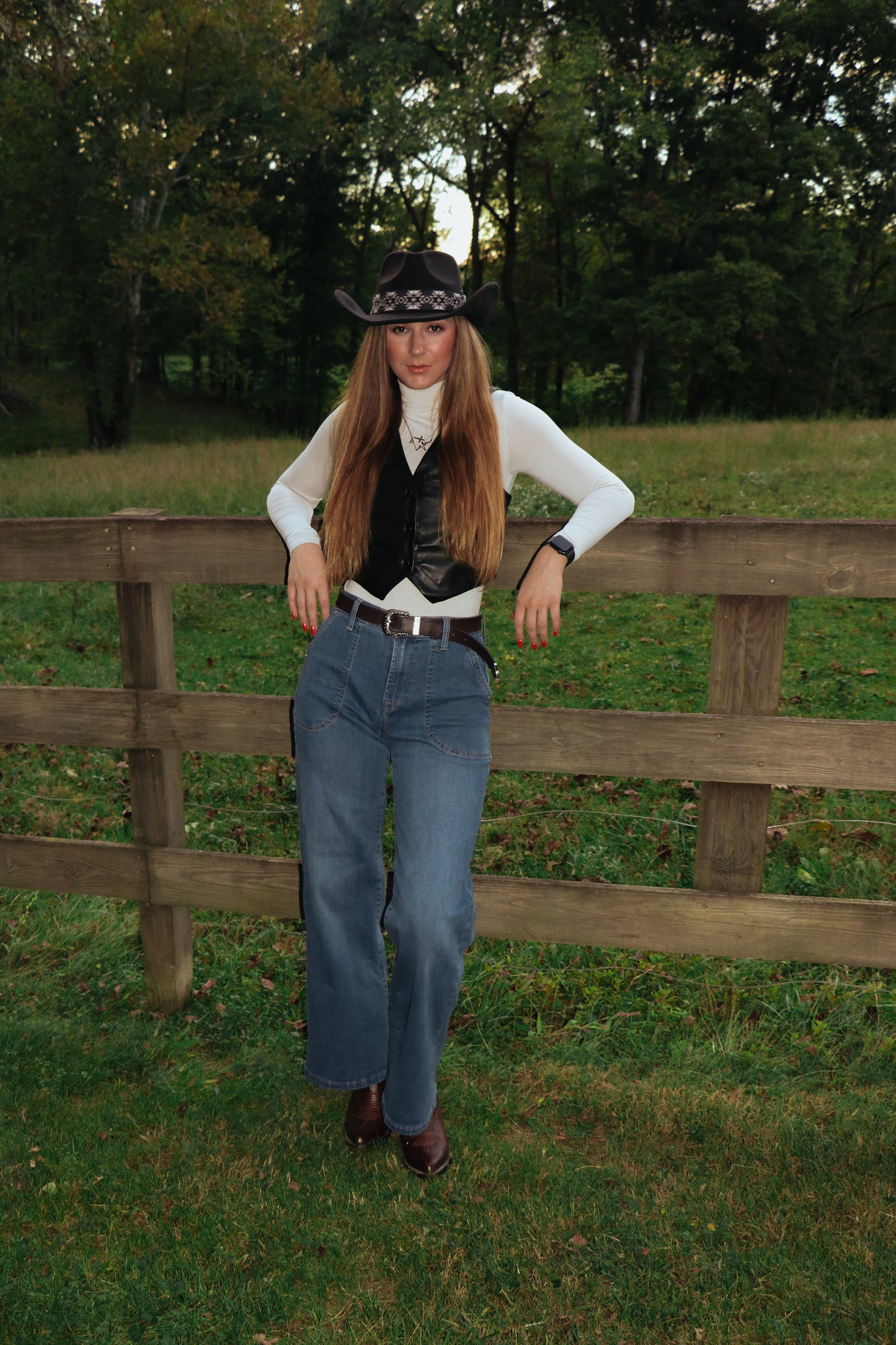 Faux Leather SleevelessButton Up Vest