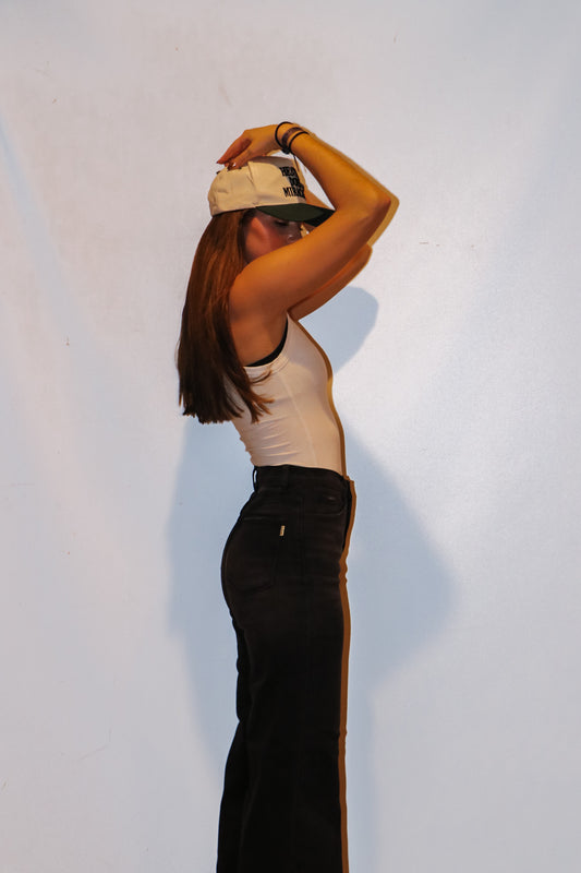 Everyday Black High-Waist Button Up Wide Leg Jeans