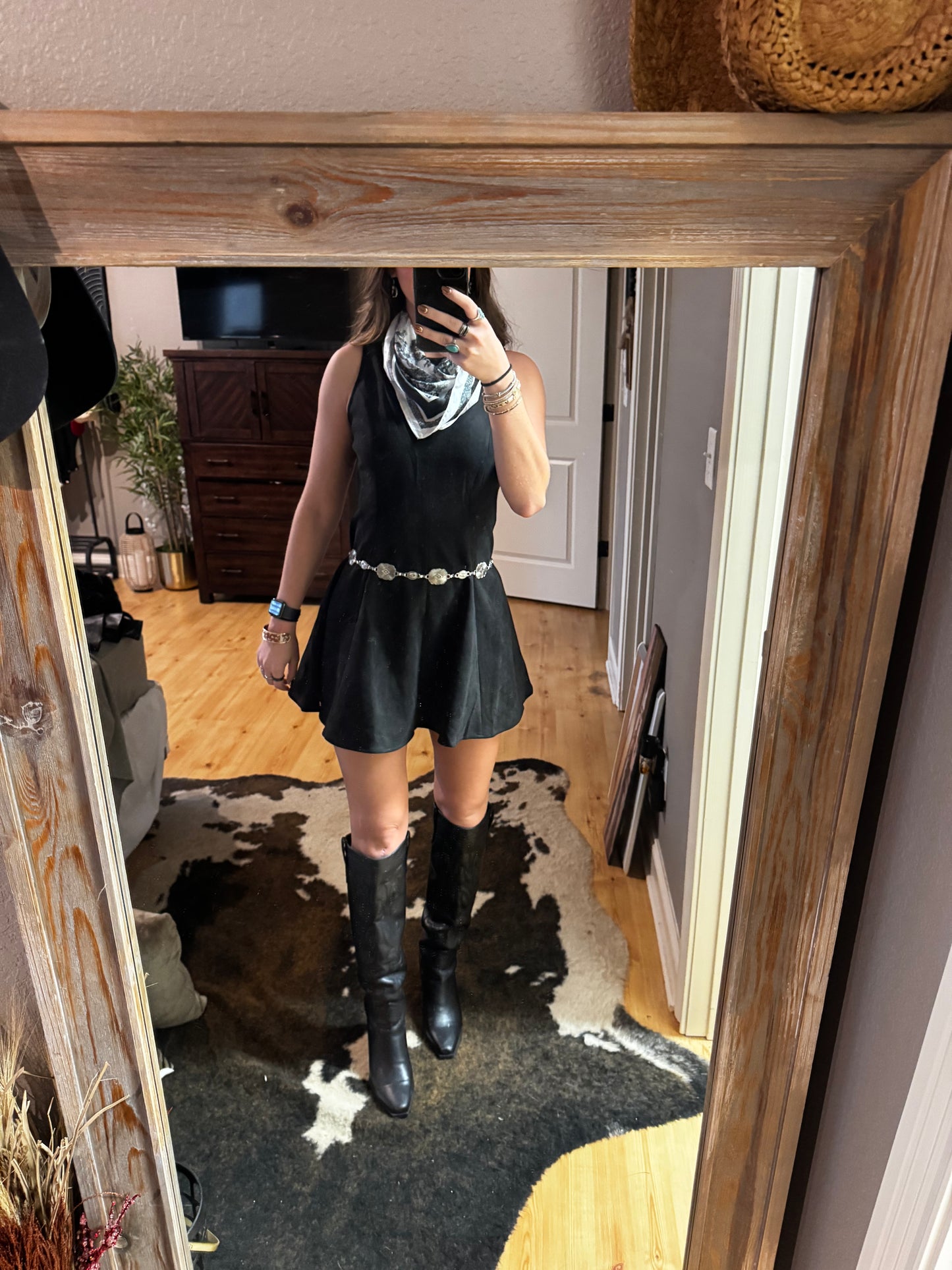 Satin Forest Print Light Weight Soft Scarf