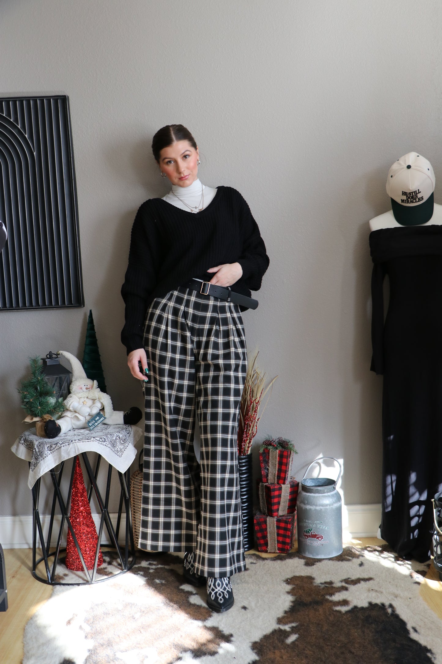 Oversized V-Neck Knit Sweater