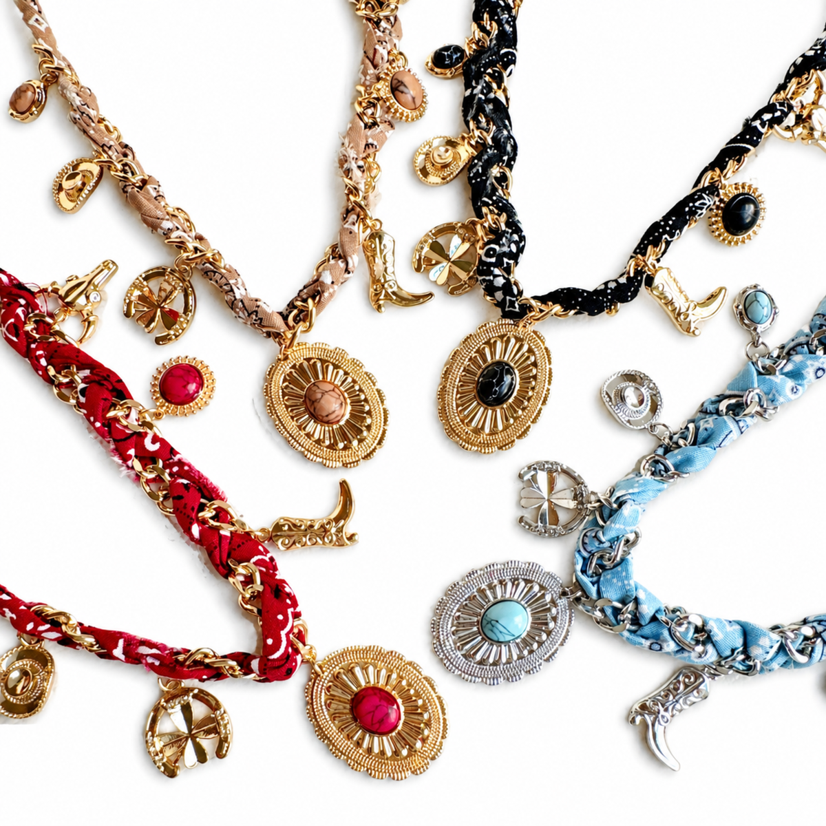 Wild West Desert Charm Scarf Necklace
