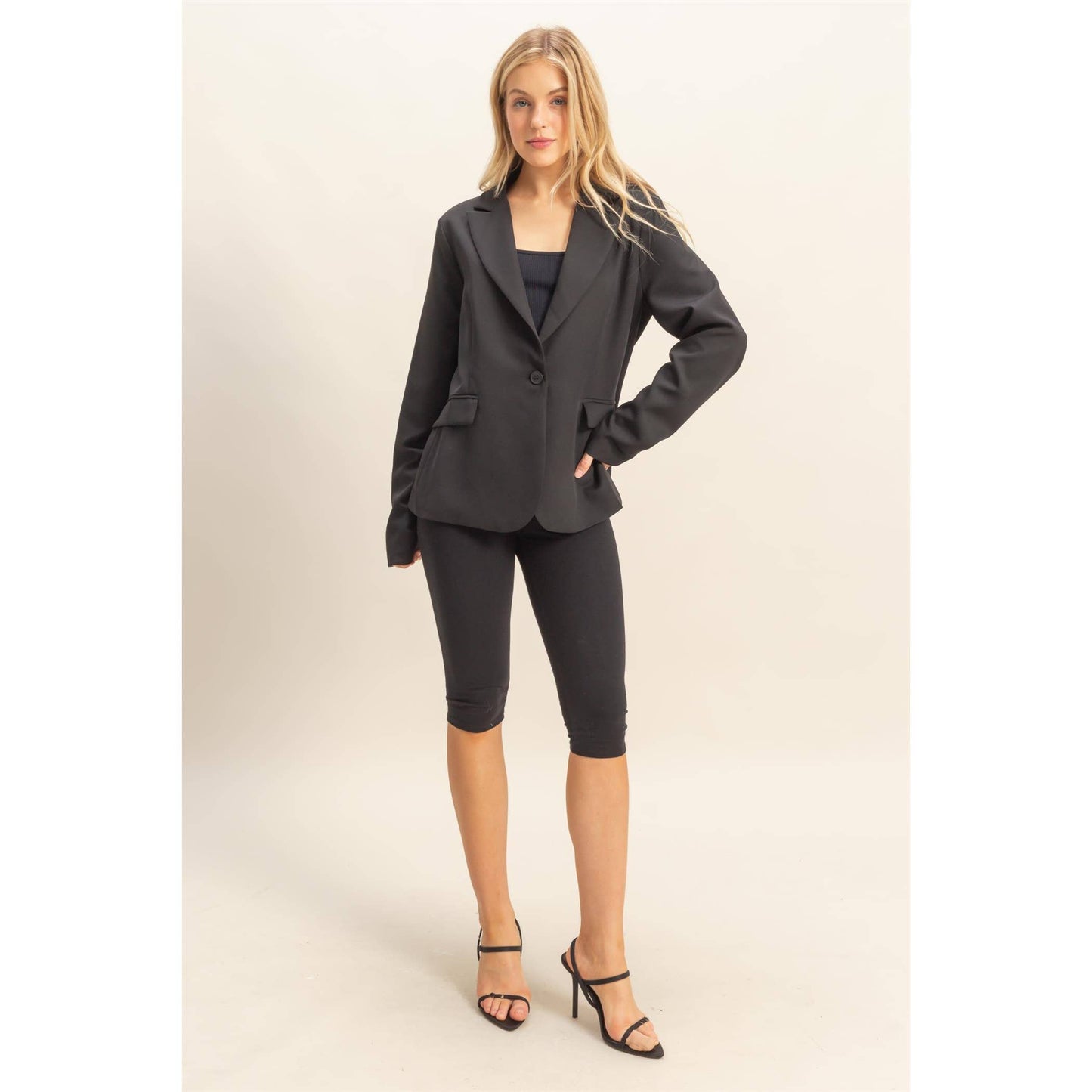 Single Button Fitted Blazer