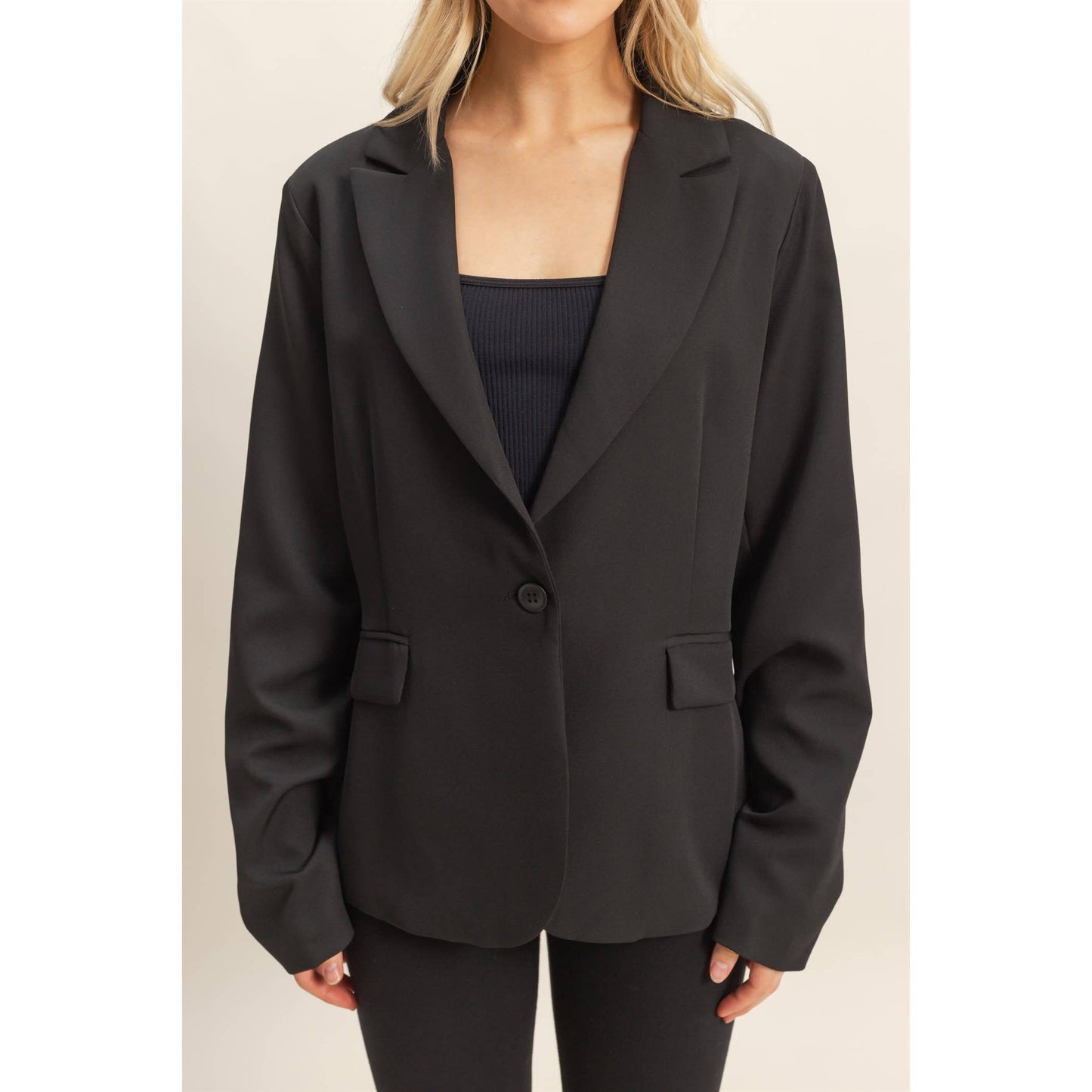 Single Button Fitted Blazer