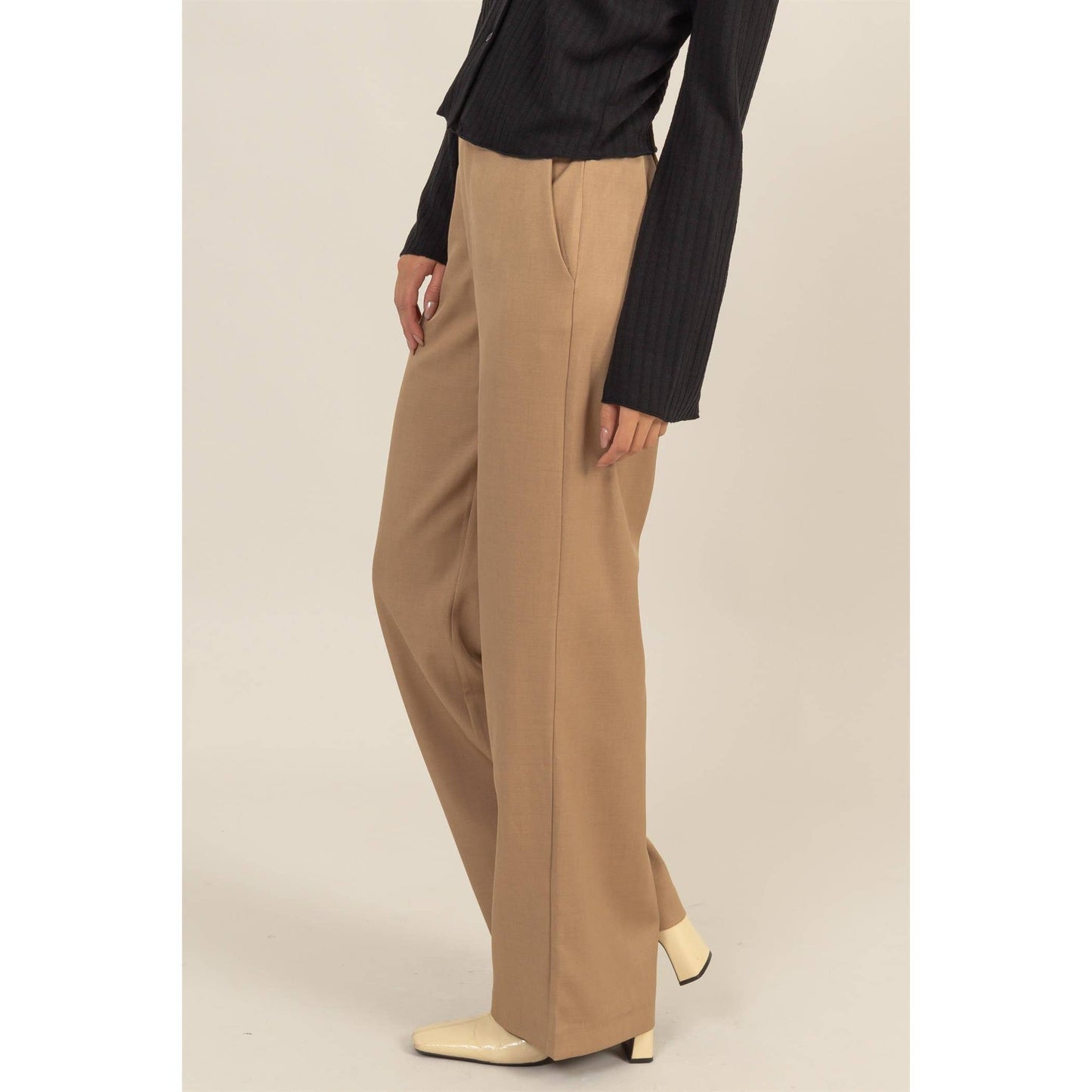 High Waist Straight Leg Trouser Pants